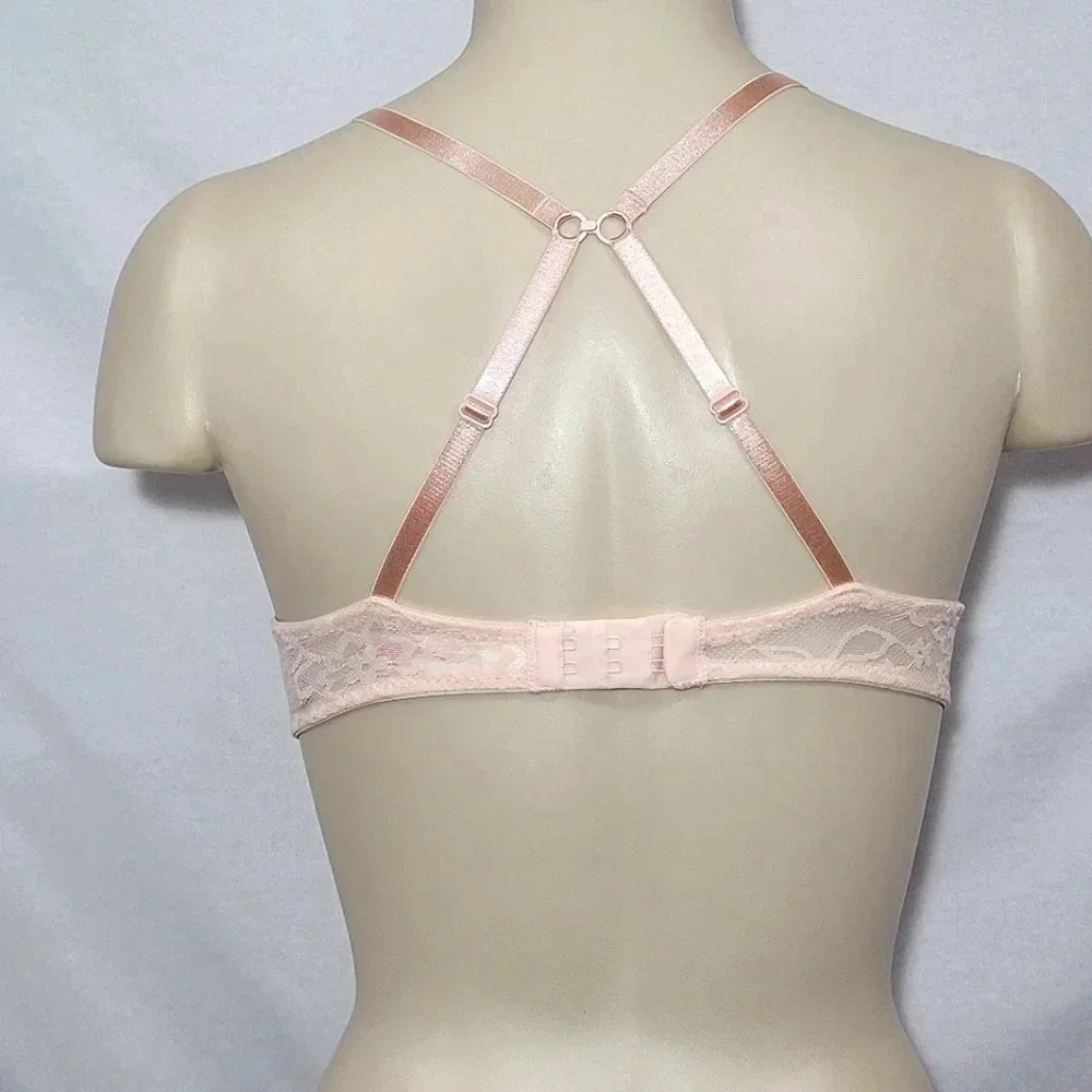 36D‎ Xhilaration Lace Push-Up T-Shirt Underwire Bra Feather Peach NWT